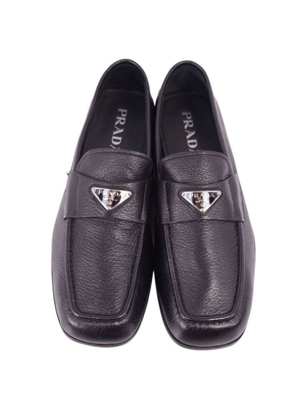 Prada Loafers Moccasins Triangle Logo Leather - Picture 5 of 11
